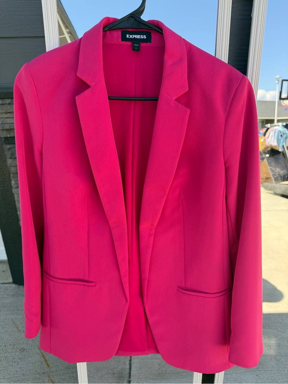 Express Women's Bright Fuchsia Open Front Blazer